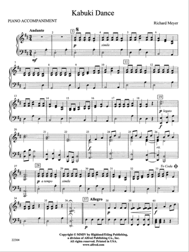 Kabuki Dance: Piano Accompaniment