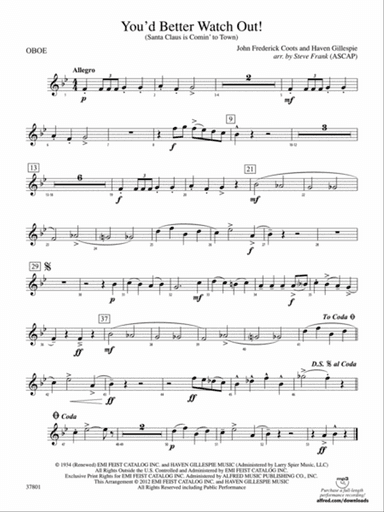 You'd Better Watch Out!: Oboe