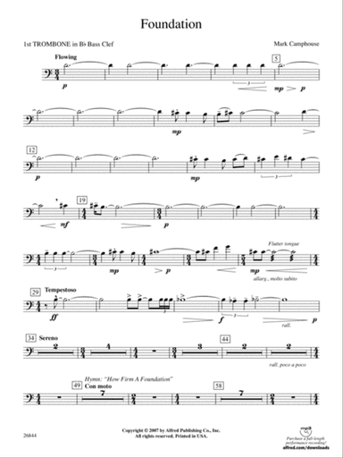 Foundation: (wp) 1st B-flat Trombone B.C.