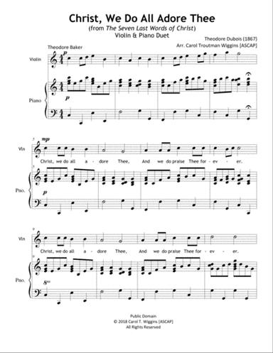 Christ, We Do All Adore Thee (Violin & Piano)