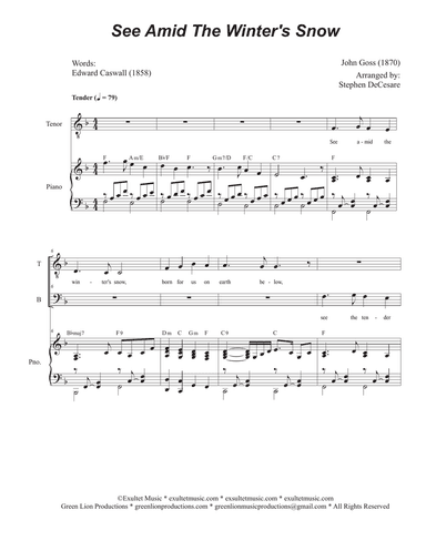 See Amid The Winter's Snow (2-part choir - (TB)