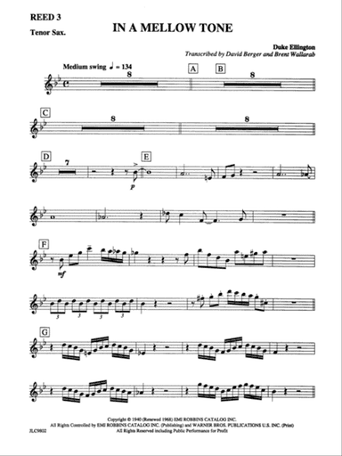 In a Mellow Tone: B-flat Tenor Saxophone