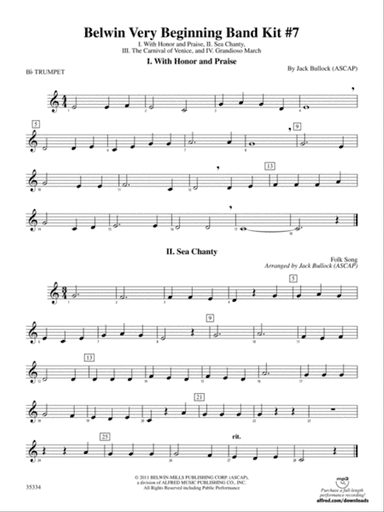 Belwin Very Beginning Band Kit #7: 1st B-flat Trumpet