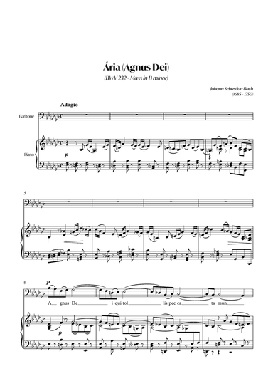 Aria (Agnus dei) from the Mass in B Minor (BACH) - Baritone_Ebm