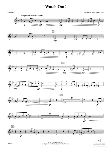Watch Out!: 1st F Horn