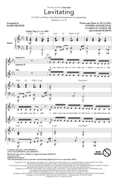 Levitating (arr. Mark Brymer)