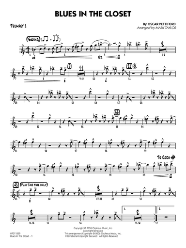Blues in the Closet (arr. Mark Taylor) - Trumpet 1