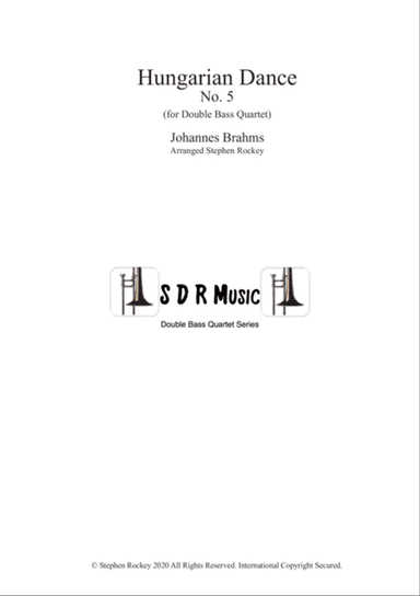 Hungarian Dance No.5 for Double Bass Quartet