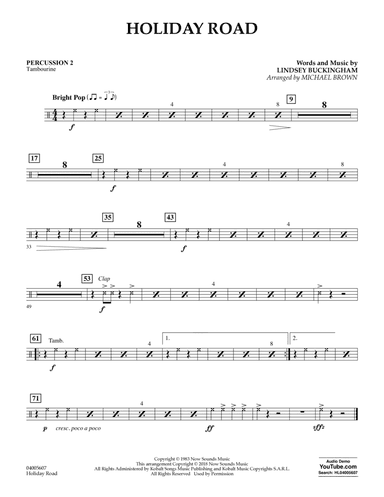 Holiday Road (from National Lampoon's Vacation) (arr. Michael Brown) - Percussion 2