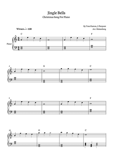 Jingle Bells for piano solo
