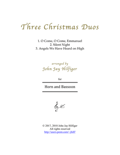 Three Christmas Duos for Horn and Bassoon