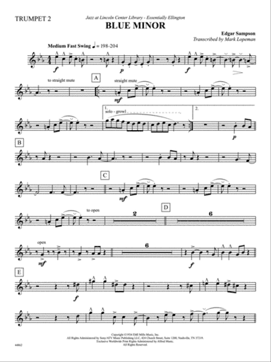 Blue Minor: 2nd B-flat Trumpet