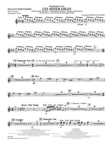 Highlights from Les Misérables (arr. Johnnie Vinson) - Mallet Percussion