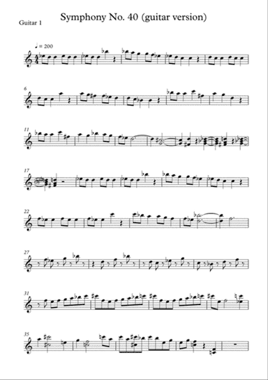 Symphony No. 40 for guitar