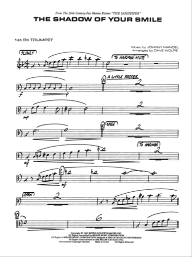The Shadow of Your Smile (from The Sandpiper): 1st B-flat Trumpet