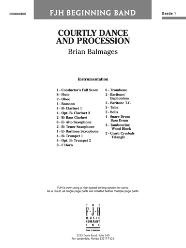 Courtly Dance and Procession: Score