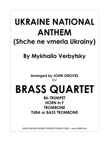 Ukraine National Anthem - Brass Quartet