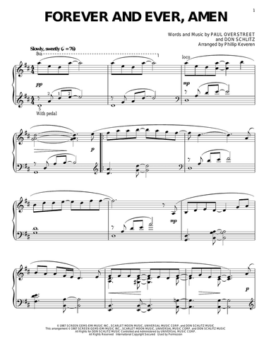 Forever And Ever, Amen (arr. Phillip Keveren)