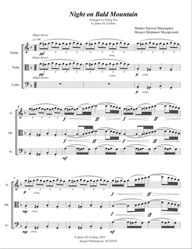 Mussorgsky: Night on Bald Mountain for String Trio