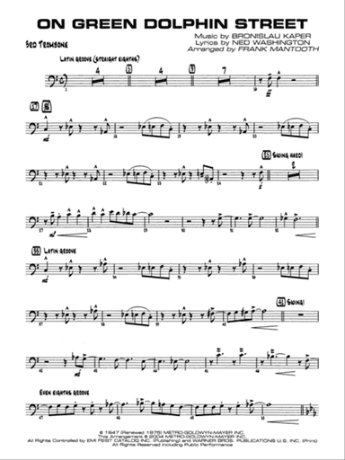 On Green Dolphin Street: 3rd Trombone