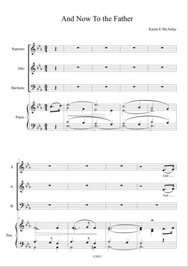 And now to the Father - a choral doxology for soprano, alto, men and piano, to the Scottish tune "Fa