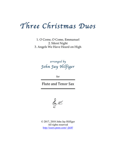 Three Christmas Duos for Flute and Tenor Sax