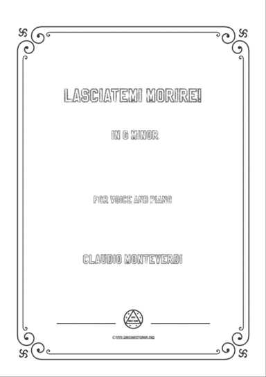Monteverdi-Lasciatemi morire! in g minor,for Voice and Piano