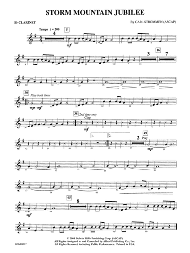 Storm Mountain Jubilee: 1st B-flat Clarinet