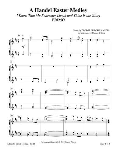 A Handel Easter Medley (1 Piano, 4 Hands)
