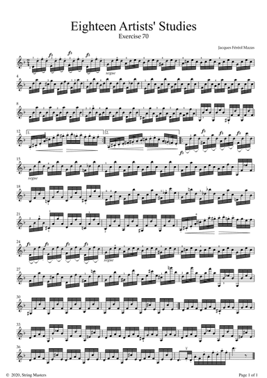 Mazas 75 Melodious & Progressive Studies Op 36, Book 3, No.70