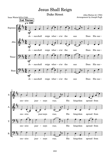 Jesus Shall Reign (SATB)