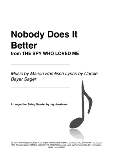 Nobody Does It Better from THE SPY WHO LOVED ME