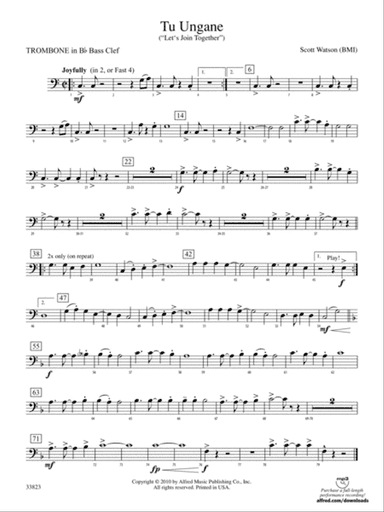 Tu Ungane: (wp) 1st B-flat Trombone B.C.