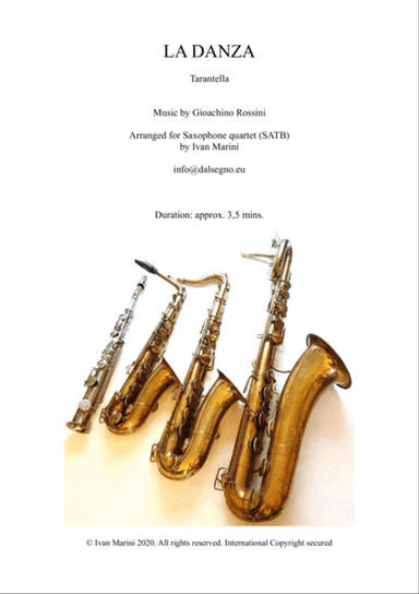 LA DANZA - by Rossini - for Saxophone Quartet