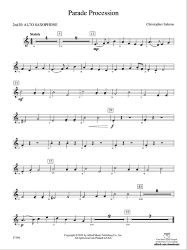 Parade Procession: 2nd E-flat Alto Saxophone
