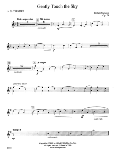 Gently Touch the Sky: 1st B-flat Trumpet