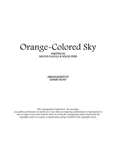 Orange Colored Sky