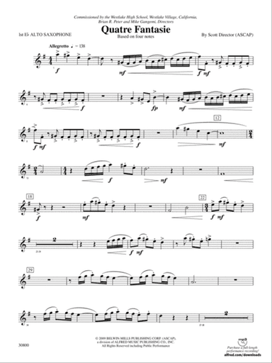 Quatre Fantasie: E-flat Alto Saxophone