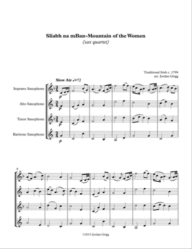 Sliabh na mBan - Mountain of the Women (sax quartet)