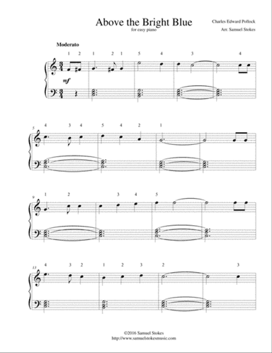 Above the Bright Blue - for easy piano
