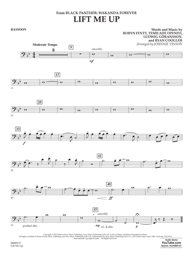 Lift Me Up (from Black Panther: Wakanda Forever) (arr. Vinson) - Bassoon