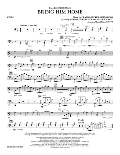 Bring Him Home (from Les Miserables) (arr. John Leavitt) - Cello