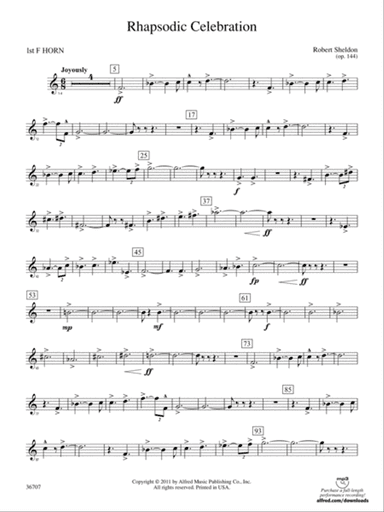Rhapsodic Celebration: 1st F Horn