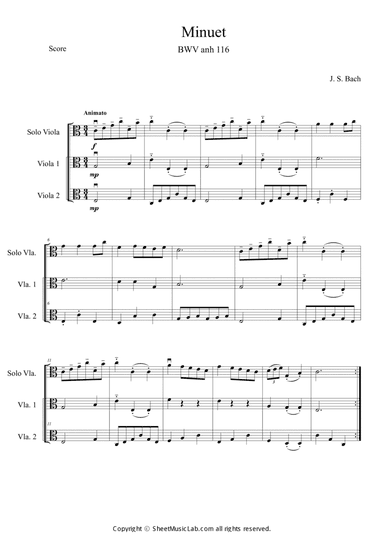 Minuet BWV anh 116 in C