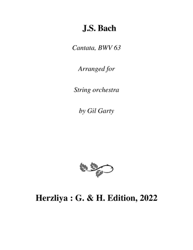 Aria: Aria: Ruft und fleht den Himmel an from cantata BWV 63 (arrangement for string orchestra)