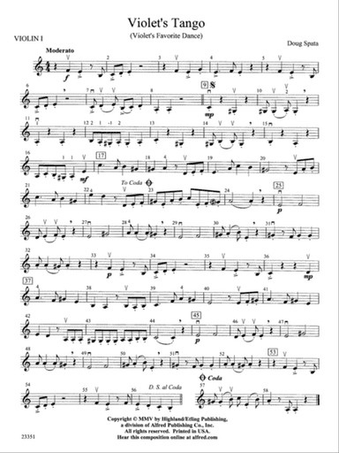 Violet's Tango: 1st Violin