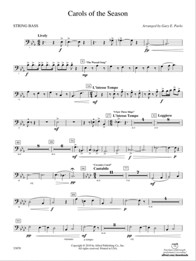 Carols of the Season: (wp) String Bass