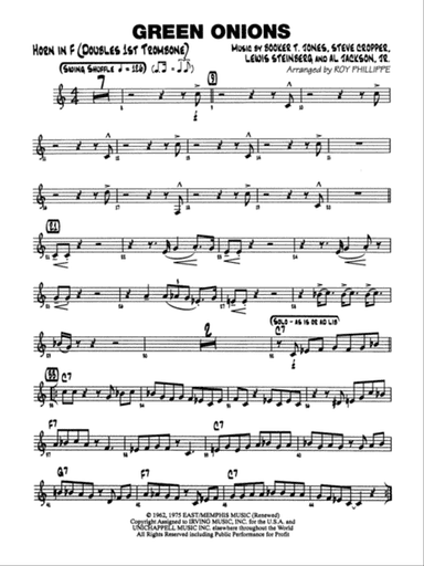Green Onions: 1st F Horn