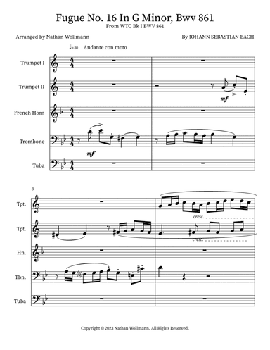 Fugue No. 16 In G Minor, Bwv 861