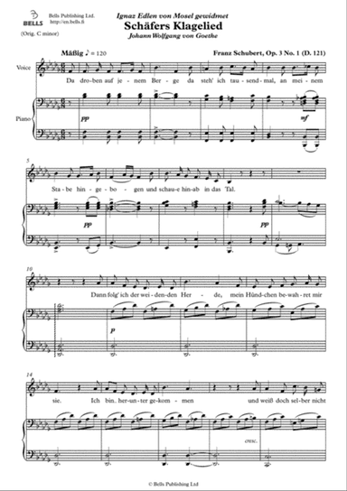 Schafers Klagelied, Op. 3 No. 1 (second version) (B-flat minor)